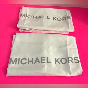 2 New MICHAEL KORS White Dust-Bag 21" X 21.5" Inches With Silver Logo